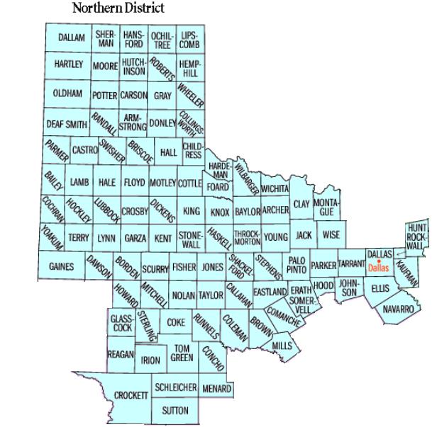 Map of USDC Southern District of Texas - Dallas   Division